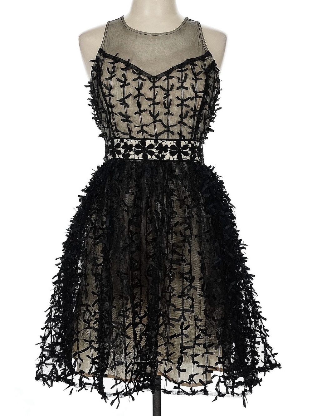 Ryu Anthropologie Dress Prom Whimsigoth Sheer Ribbon Mesh Cocktail Flare M 4/6